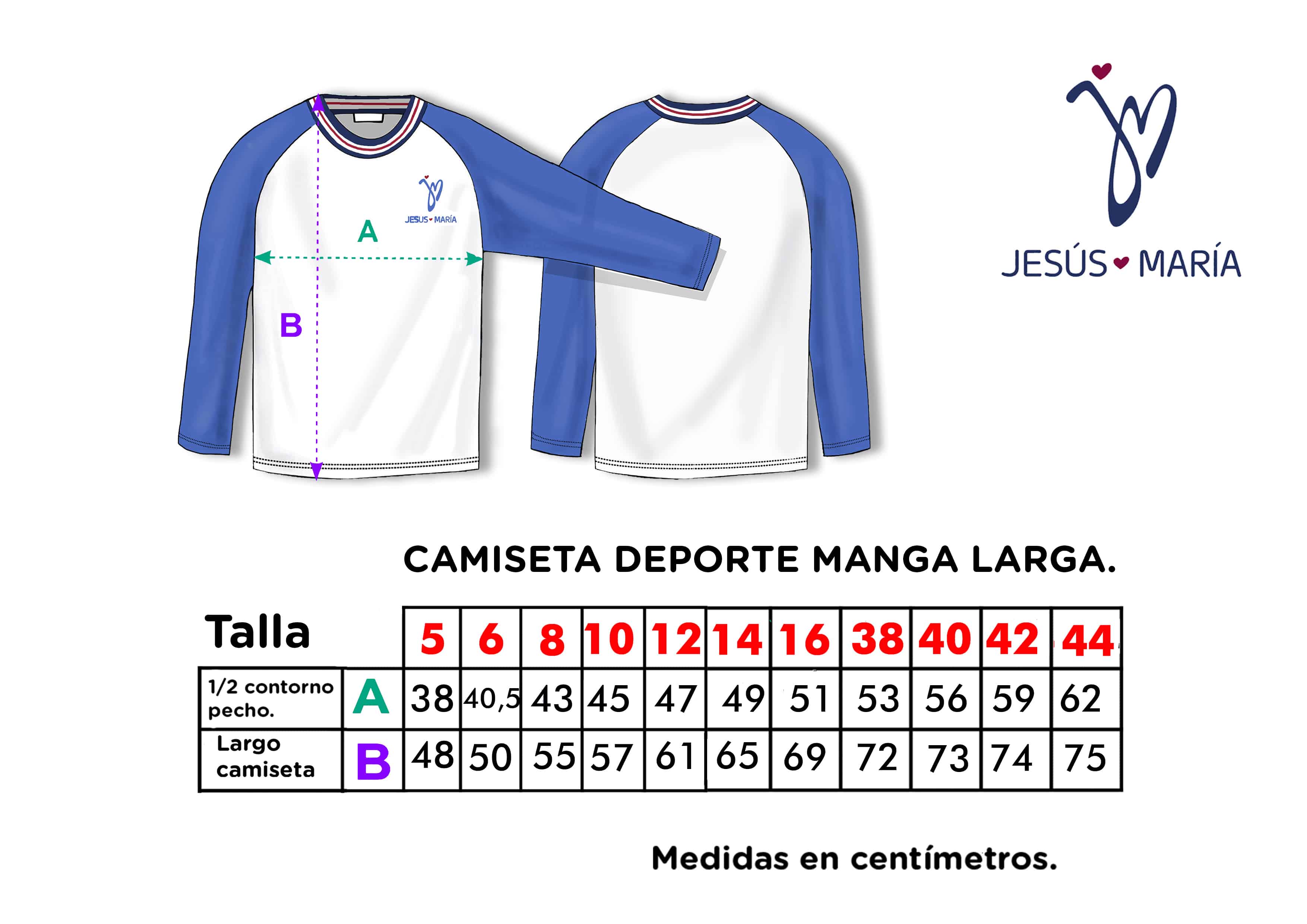 MAY - MEDIDAS CAMISETA DEP. M. LARGA JYMCT08